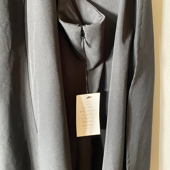 NWT Eloquii Women's Size 28 Boat Neck Cloak Sleeves Cocktail Cape Dress Black - Picture 11 of 16